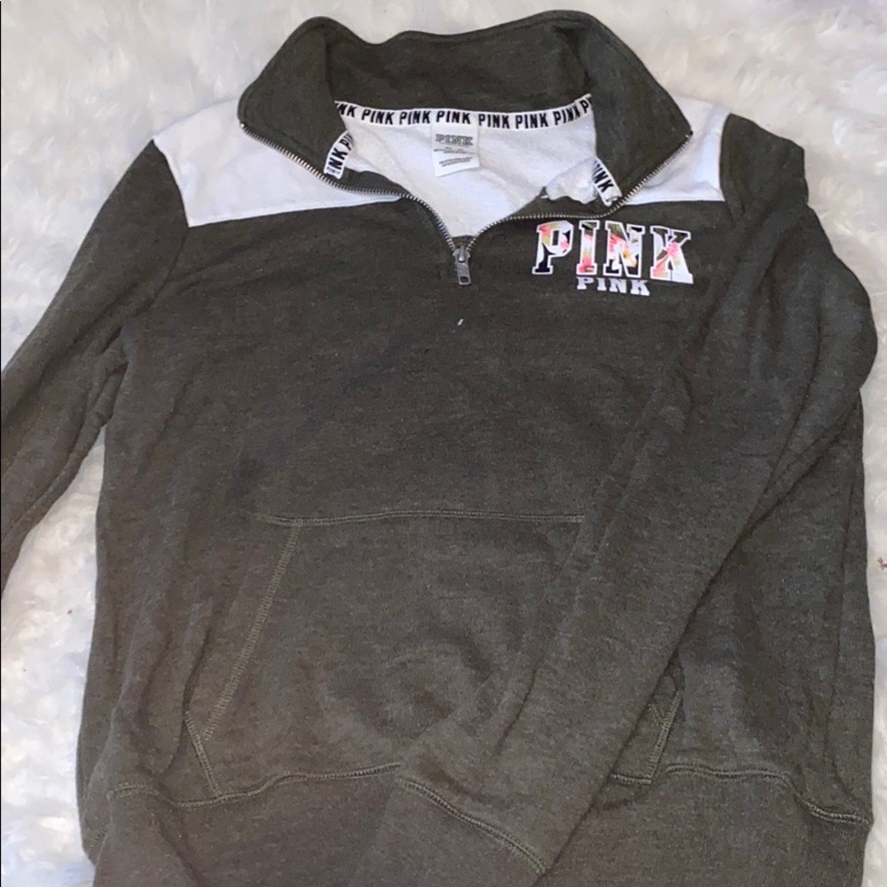 pink quarter zip